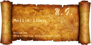 Mellik Ilona névjegykártya